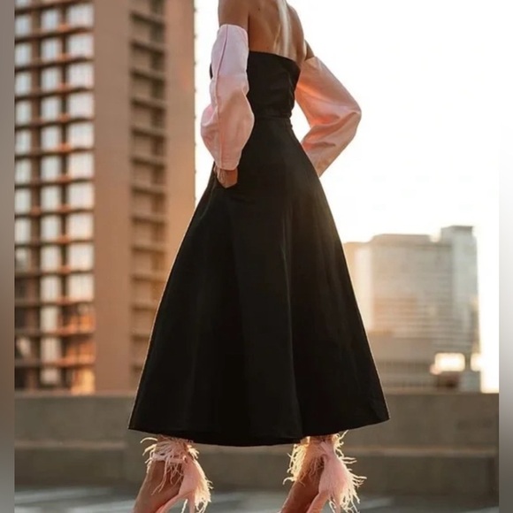 ANTONIO MELANI Black and Pink Midi Dress - Picture 4 of 6